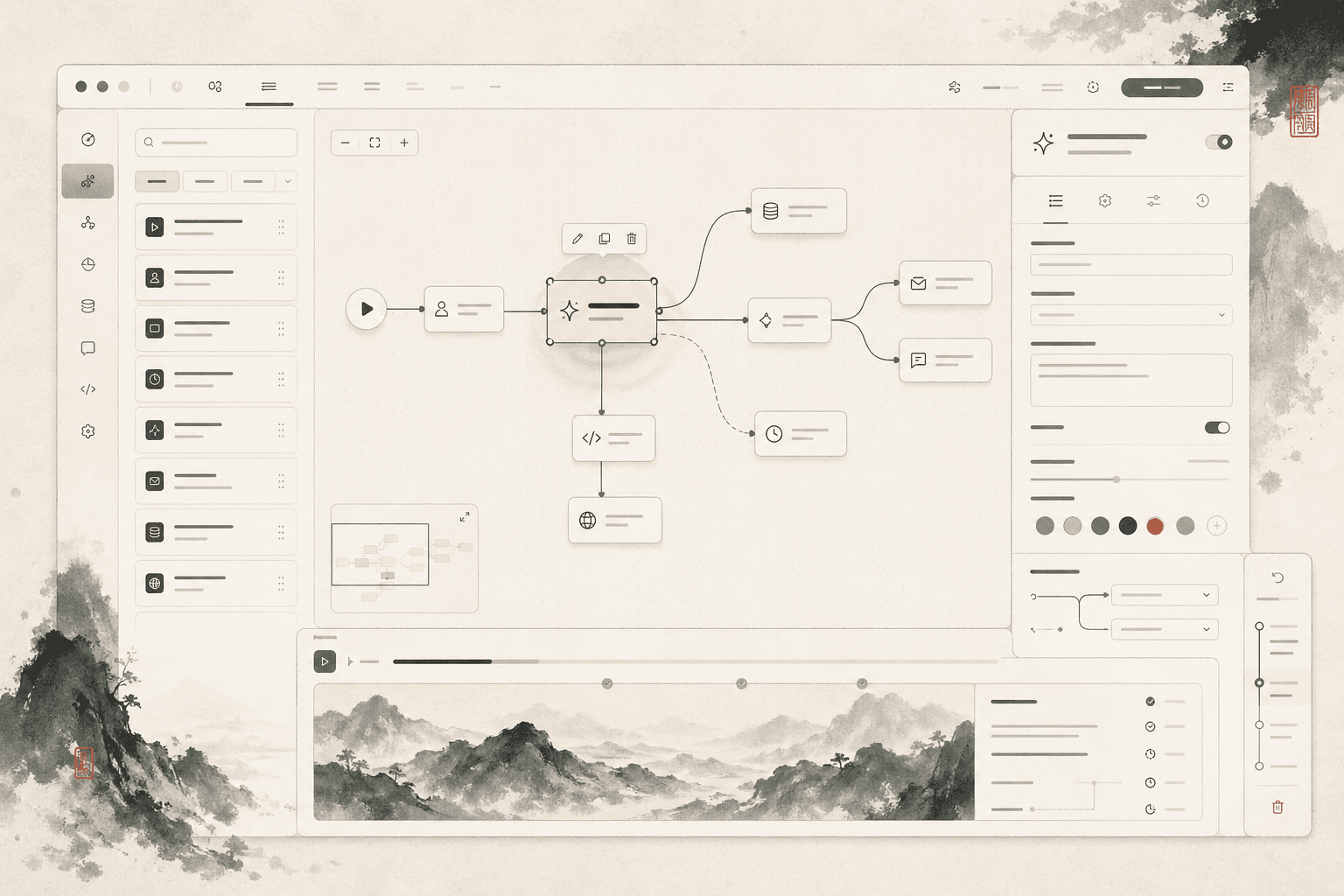 Workflow Composer detailed interaction mockup